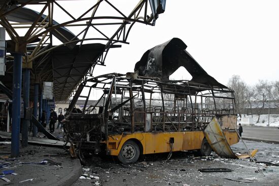 Donetsk after shelling