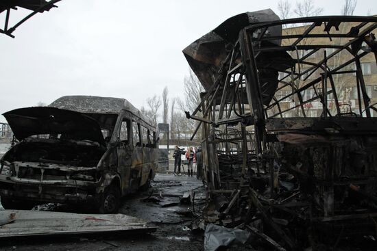 Donetsk after shelling