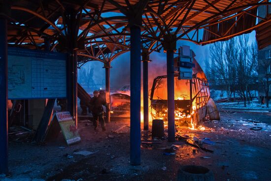 Donetsk after shelling