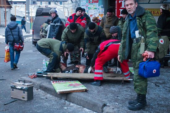 Donetsk after shelling