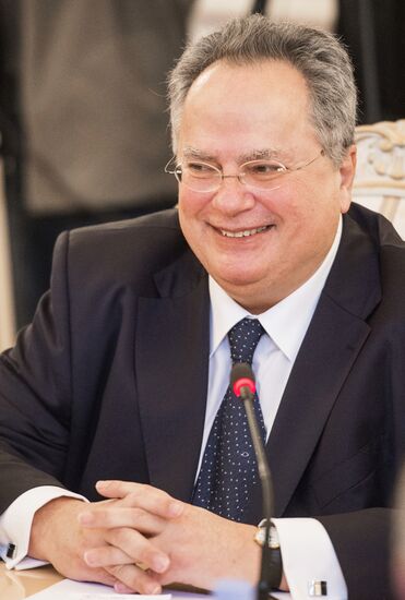 Russian Foreign Minister Sergey Lavrov meets with Foreign Minister of Greece Nikos Kotzias