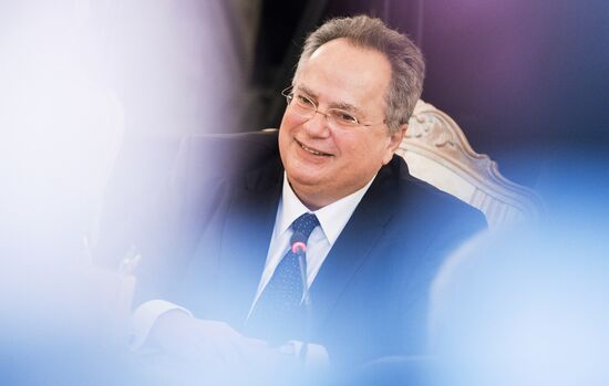 Russian Foreign Minister Sergey Lavrov meets with Foreign Minister of Greece Nikos Kotzias
