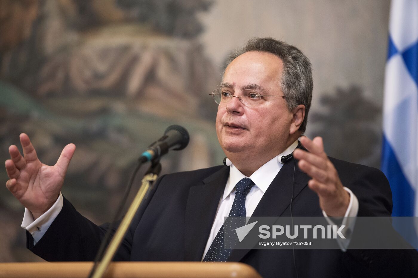 Russian Foreign Minister Sergey Lavrov meets with Foreign Minister of Greece Nikos Kotzias