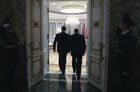 Belarusian President Alexander Lukashenko, right, and Ukrainian President Petro Poroshenko at a meeting at Independence Palace in Minsk before the peace talks on Ukraine. Location: Belarus, Minsk. Author: Mikhail Palinchak/Sputnik. Russian, German, French and Ukrainian leaders meet for talks in Minsk