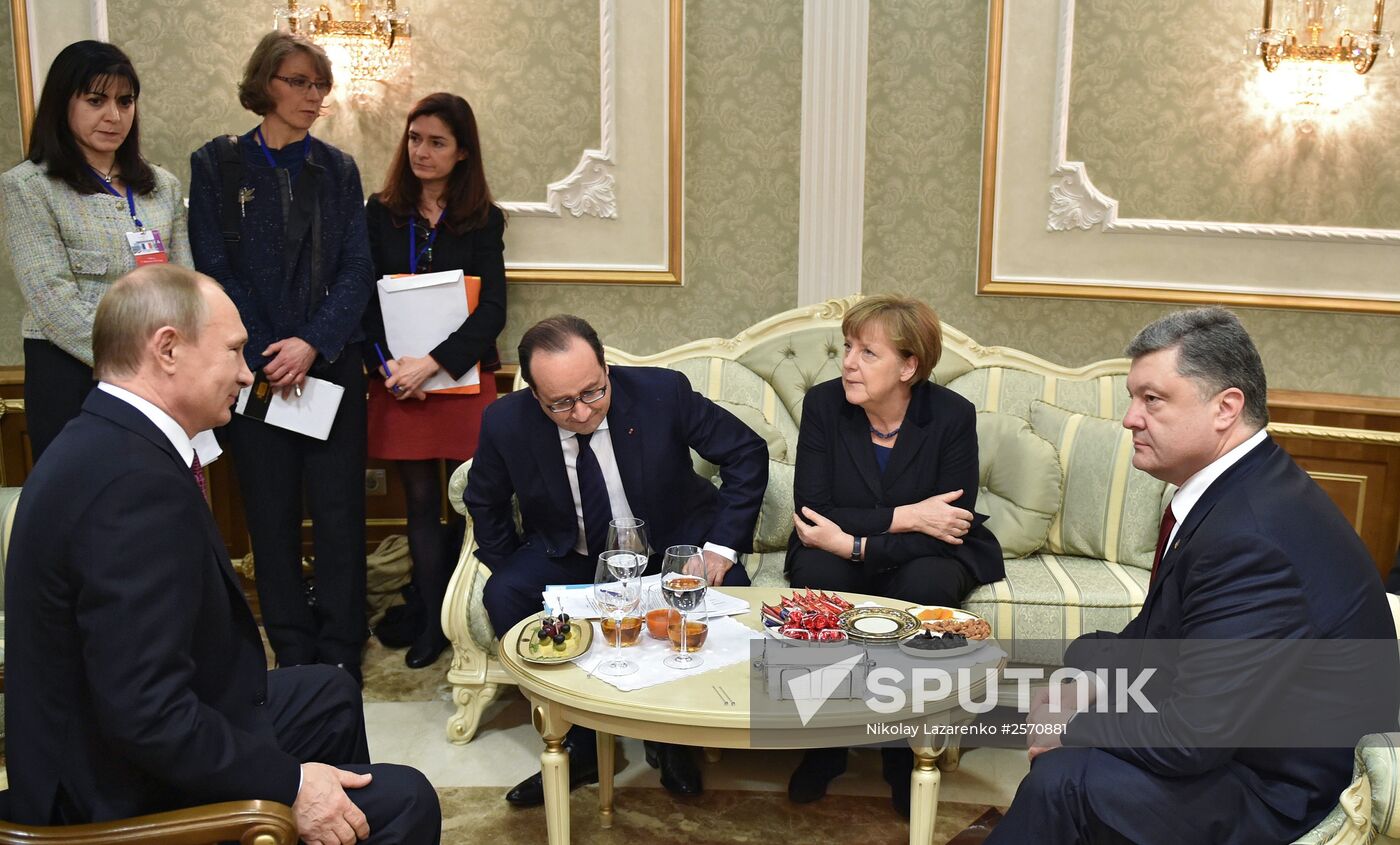 Russian, German, French and Ukrainian leaders meet for talks in Minsk