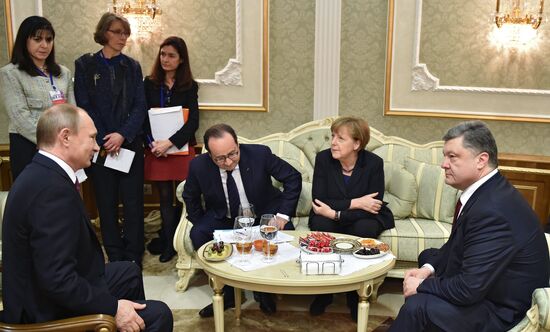Russian, German, French and Ukrainian leaders meet for talks in Minsk