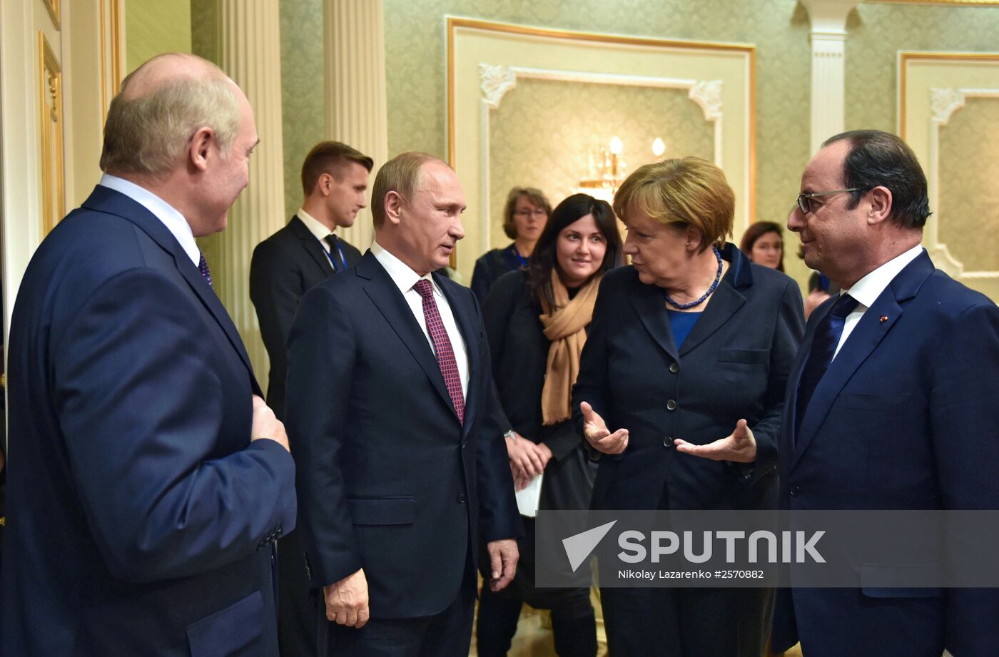 Russian, German, French and Ukrainian leaders meet for talks in Minsk