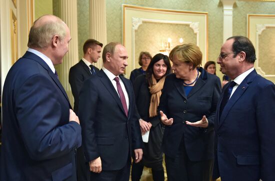 Russian, German, French and Ukrainian leaders meet for talks in Minsk