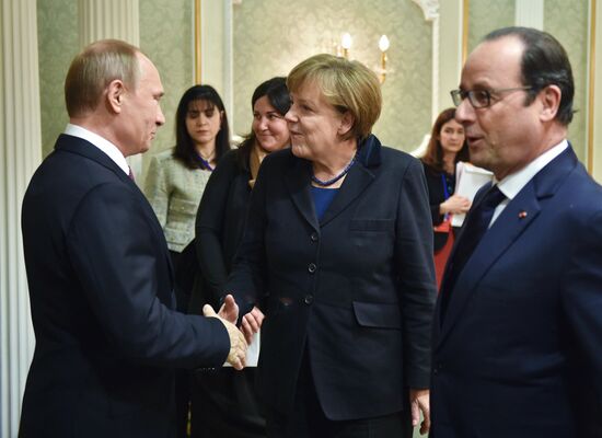 Russian, German, French and Ukrainian leaders meet for talks in Minsk