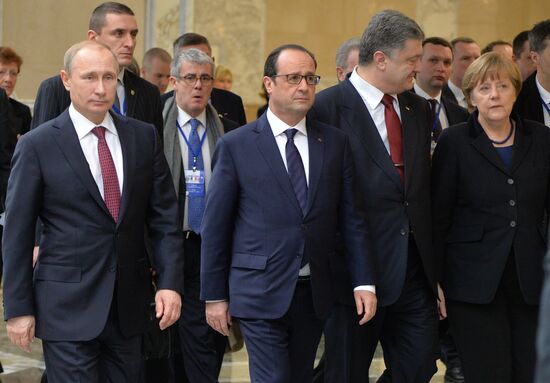 Russian, German, French and Ukrainian leaders meet for talks in Minsk
