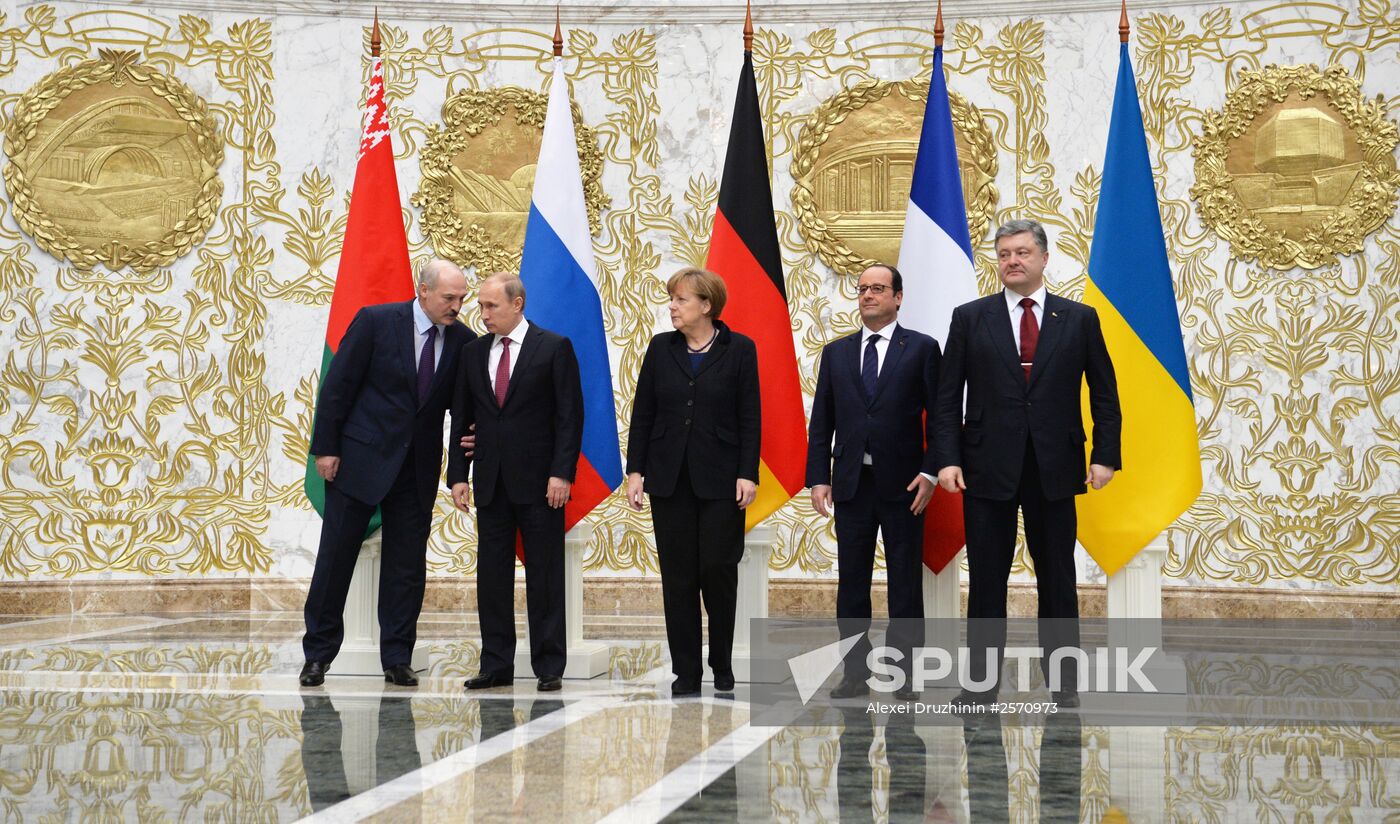 Russian, German, French and Ukrainian leaders meet for talks in Minsk