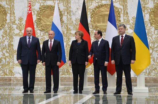 Russian, German, French and Ukrainian leaders meet for talks in Minsk