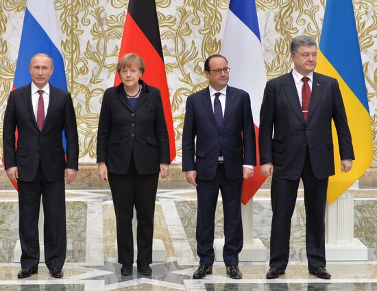 Russian, German, French and Ukrainian leaders meet for talks in Minsk