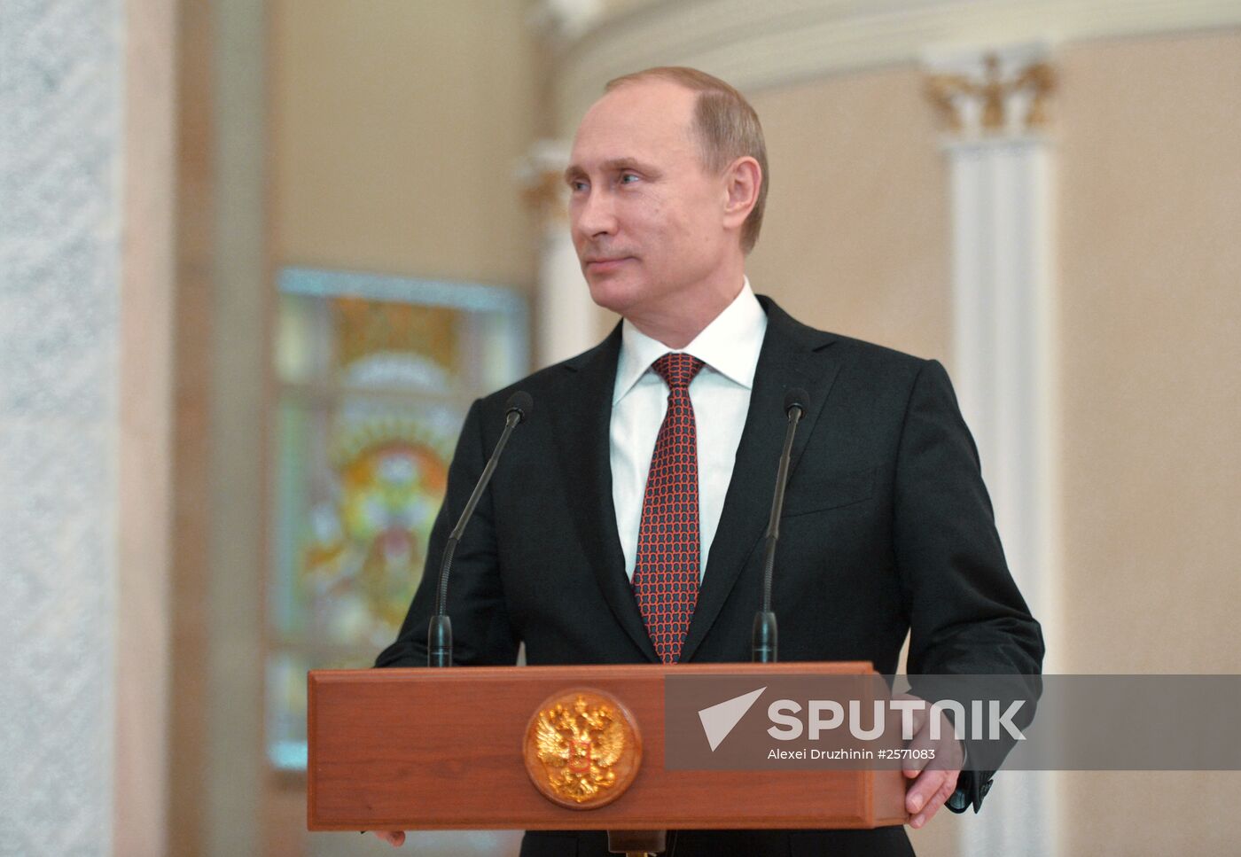 Russian President Vladimir Putin gives news conference following Minsk talks