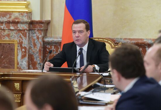 Russian Prime Minister Dmitry Medvedev chairs Government meeting