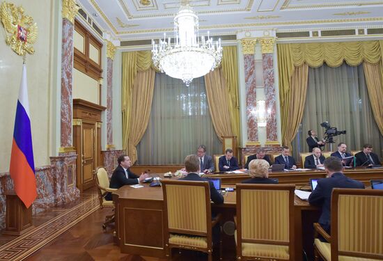 Russian Prime Minister Dmitry Medvedev chairs Government meeting