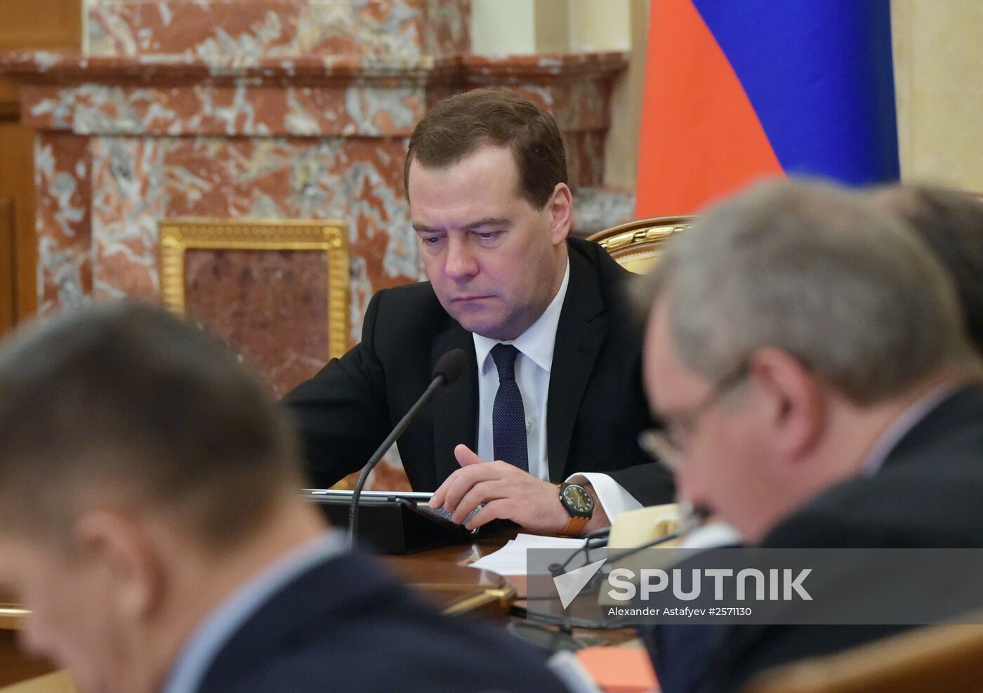 Russian Prime Minister Dmitry Medvedev chairs Government meeting