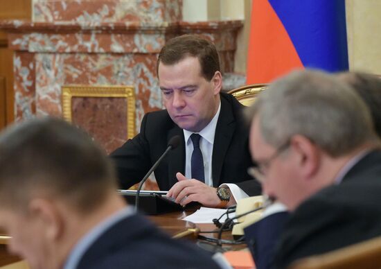Russian Prime Minister Dmitry Medvedev chairs Government meeting