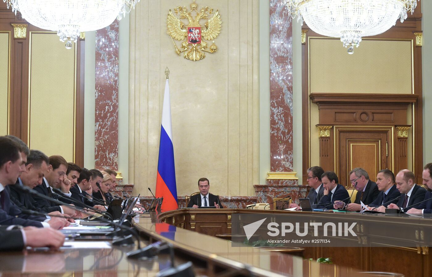 Russian Prime Minister Dmitry Medvedev chairs Government meeting