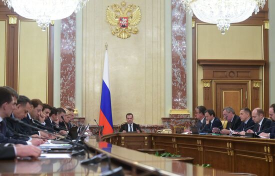 Russian Prime Minister Dmitry Medvedev chairs Government meeting