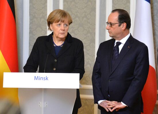 Russian, German, French and Ukrainian leaders meet for talks in Minsk