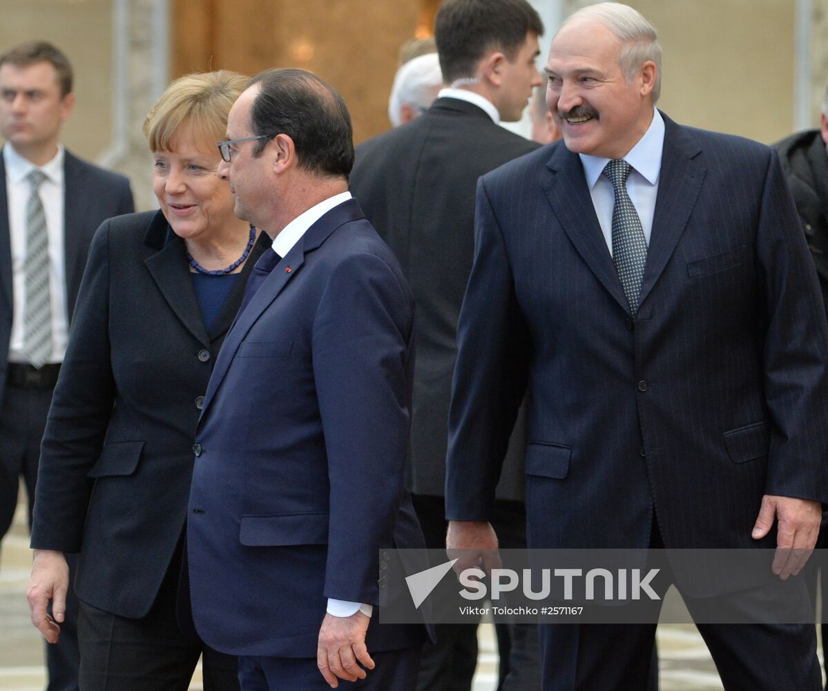 Russian, German, French and Ukrainian leaders meet for talks in Minsk