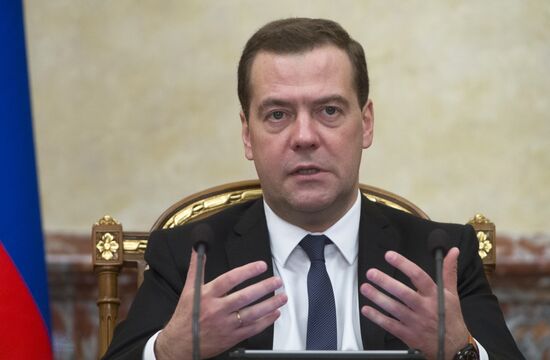 Russian Prime Minister Dmitry Medvedev chairs Government meeting