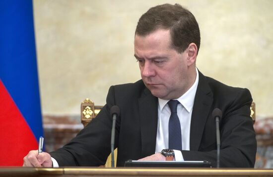 Russian Prime Minister Dmitry Medvedev chairs Government meeting