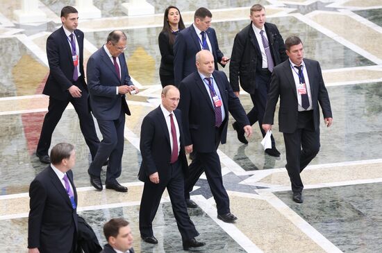 Russian President gives news conference following Minsk peace talks