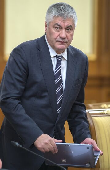 Russian Prime Minister Medvedev holds Government meeting