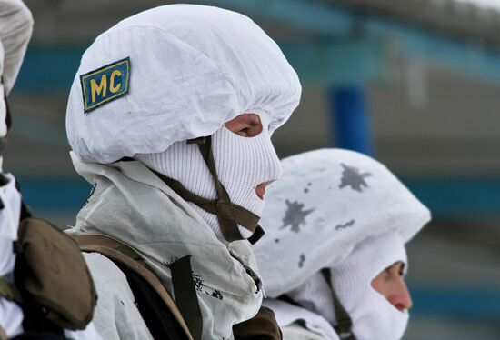 Central Military District peace-keeping unit's snipers hold training