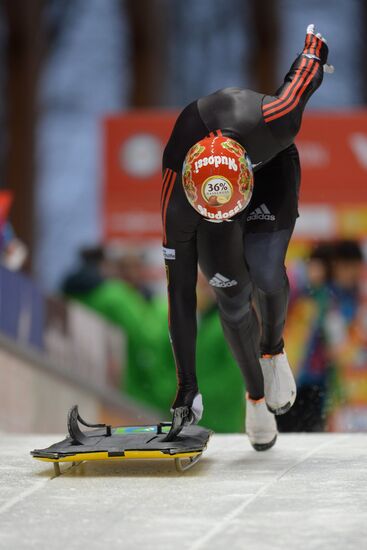 Skeleton. 8th stage of World Cup. Training