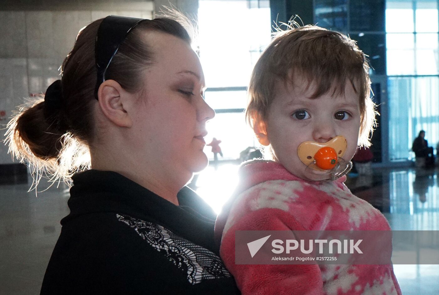 Ukrainian refugees at Rostov-on-Don railway station