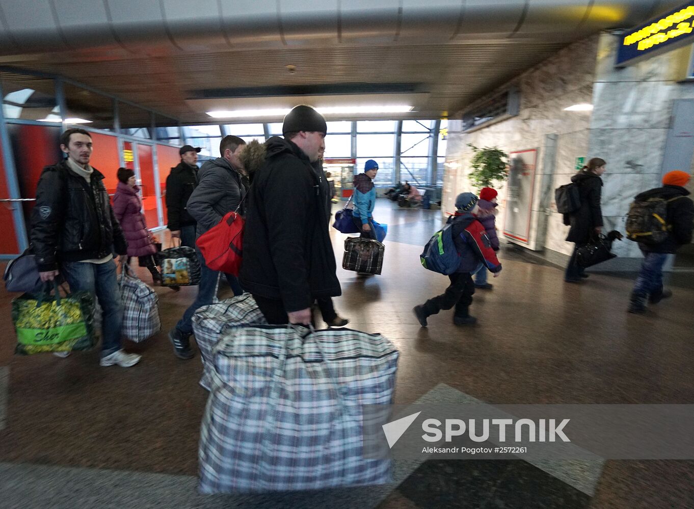 Ukrainian refugees at Rostov-on-Don railway station