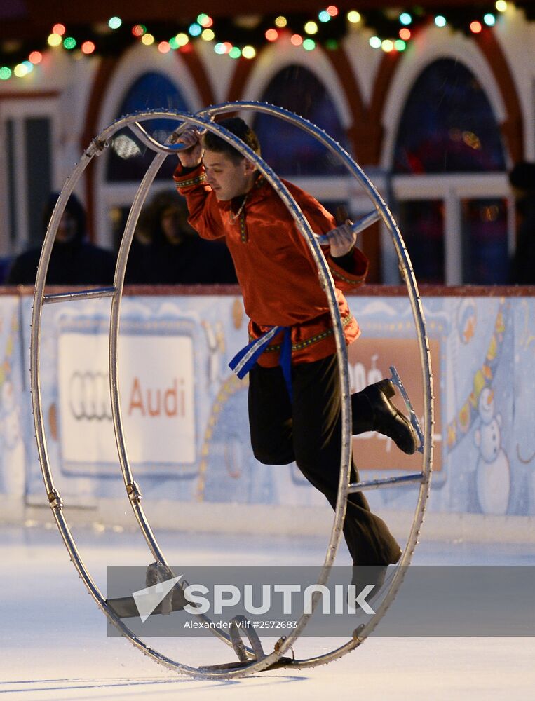 Celebrating birthday of honorary president of Russian Olympic Committee Vitaly Smirnov