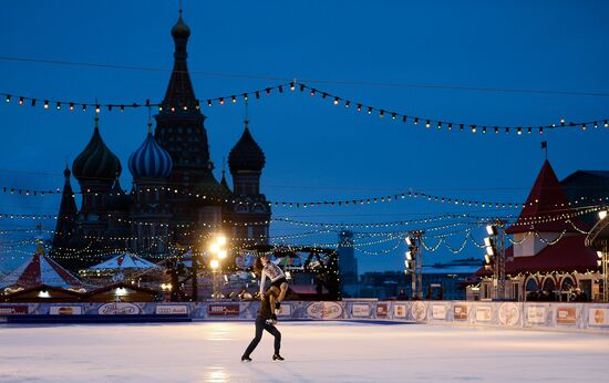 Celebrating birthday of honorary president of Russian Olympic Committee Vitaly Smirnov