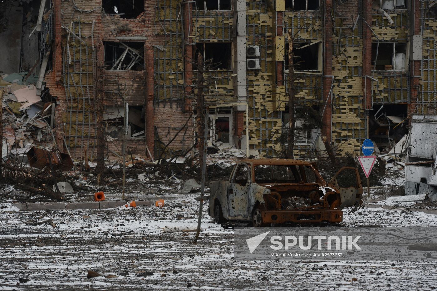 Destroyed airport in Donetsk