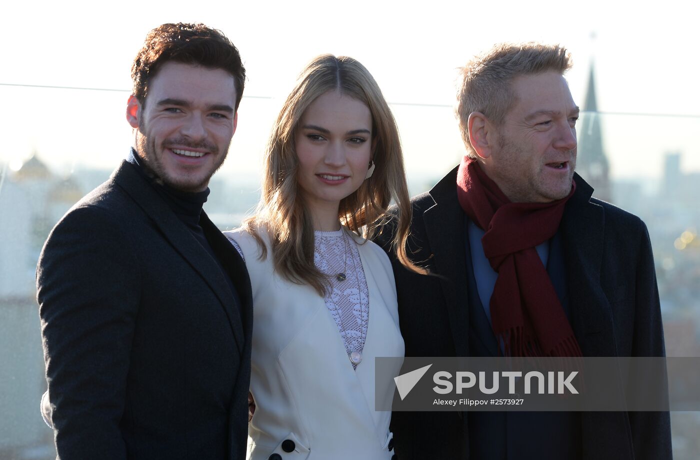 News conference with crew and cast of Cinderella