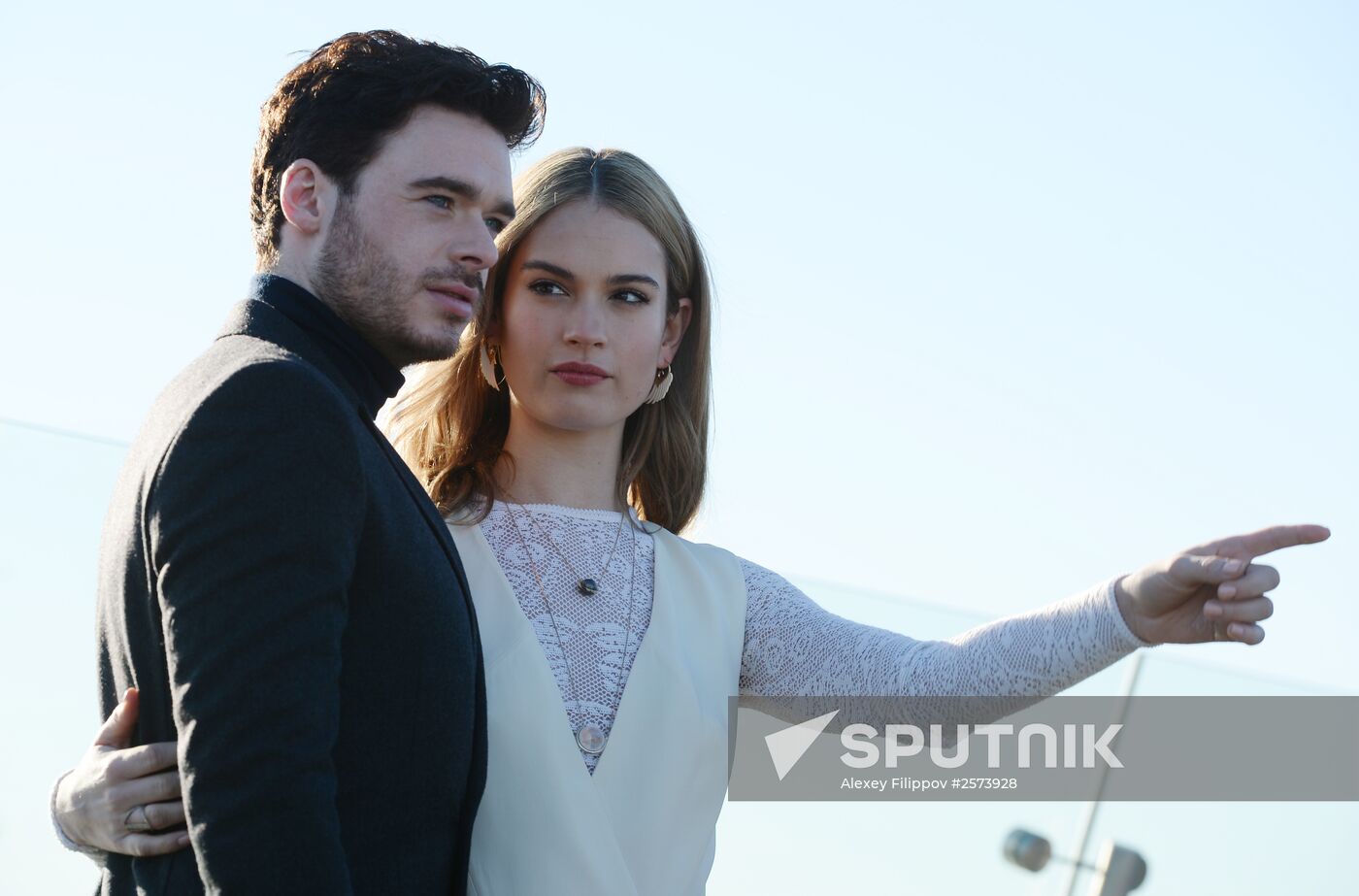 News conference with crew and cast of Cinderella