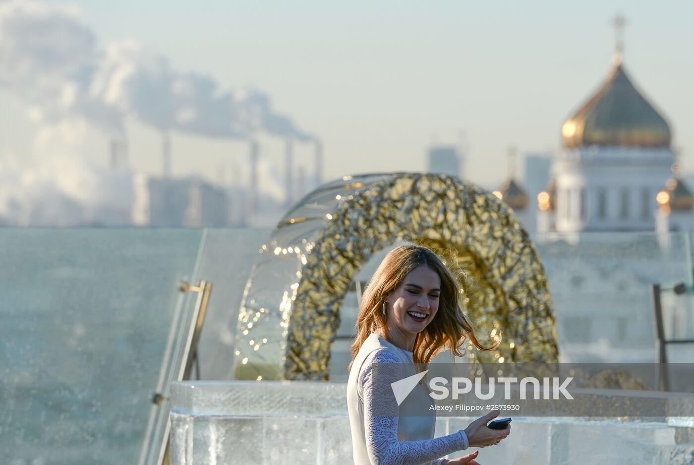 News conference with crew and cast of Cinderella