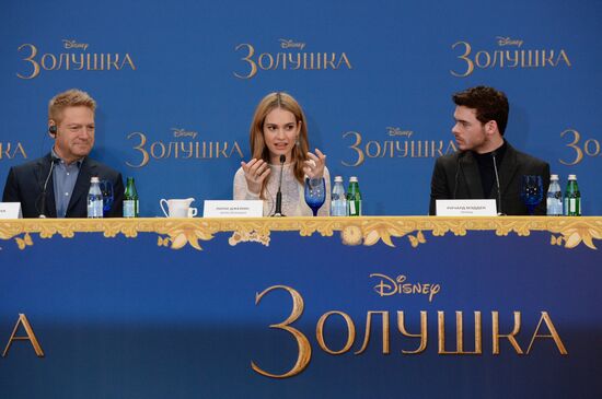News conference with crew and cast of Cinderella