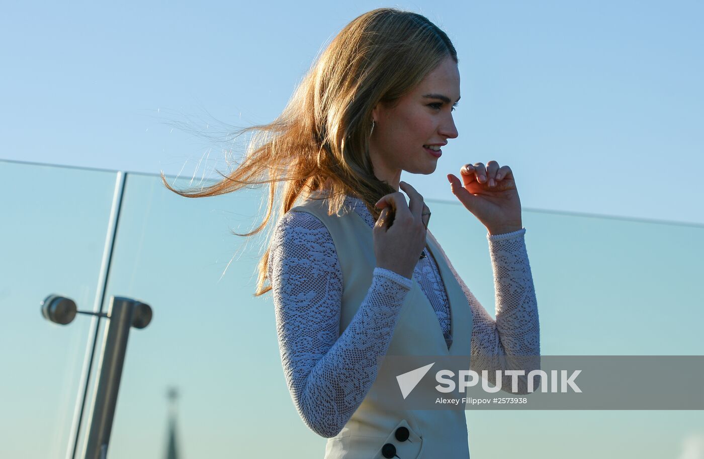 News conference with crew and cast of Cinderella