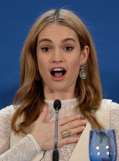 News conference with crew and cast of Cinderella