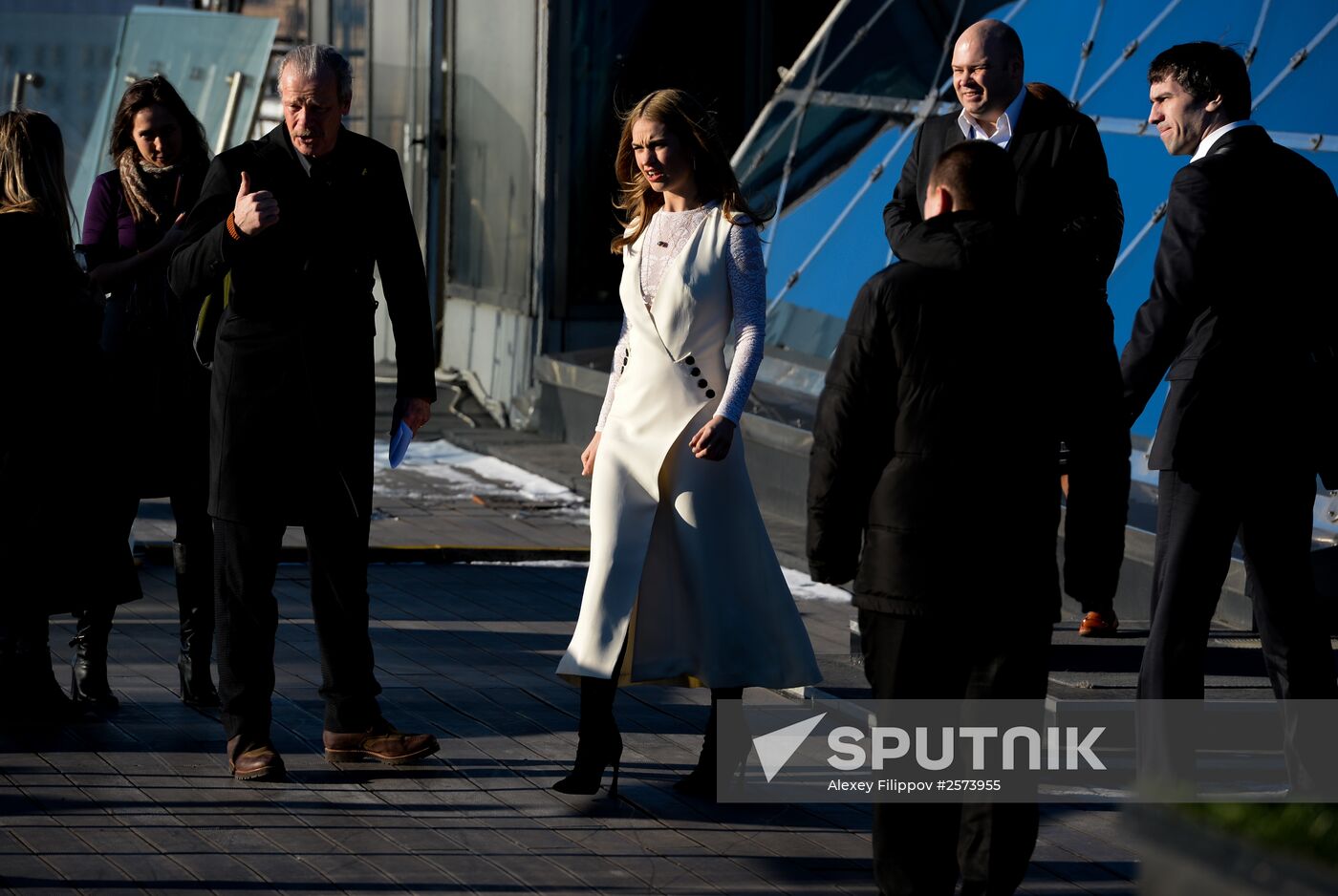 News conference with crew and cast of Cinderella
