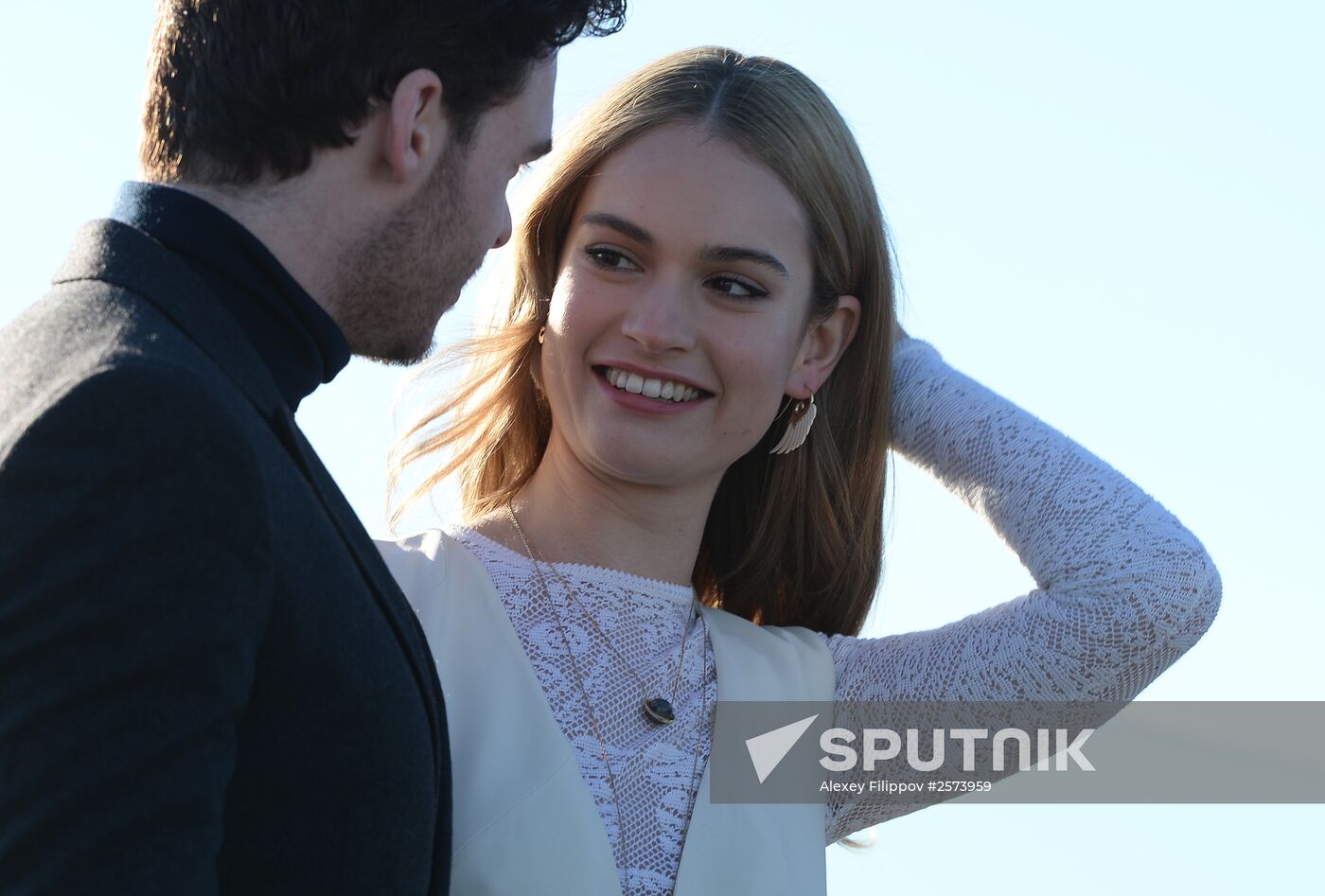 News conference with crew and cast of Cinderella