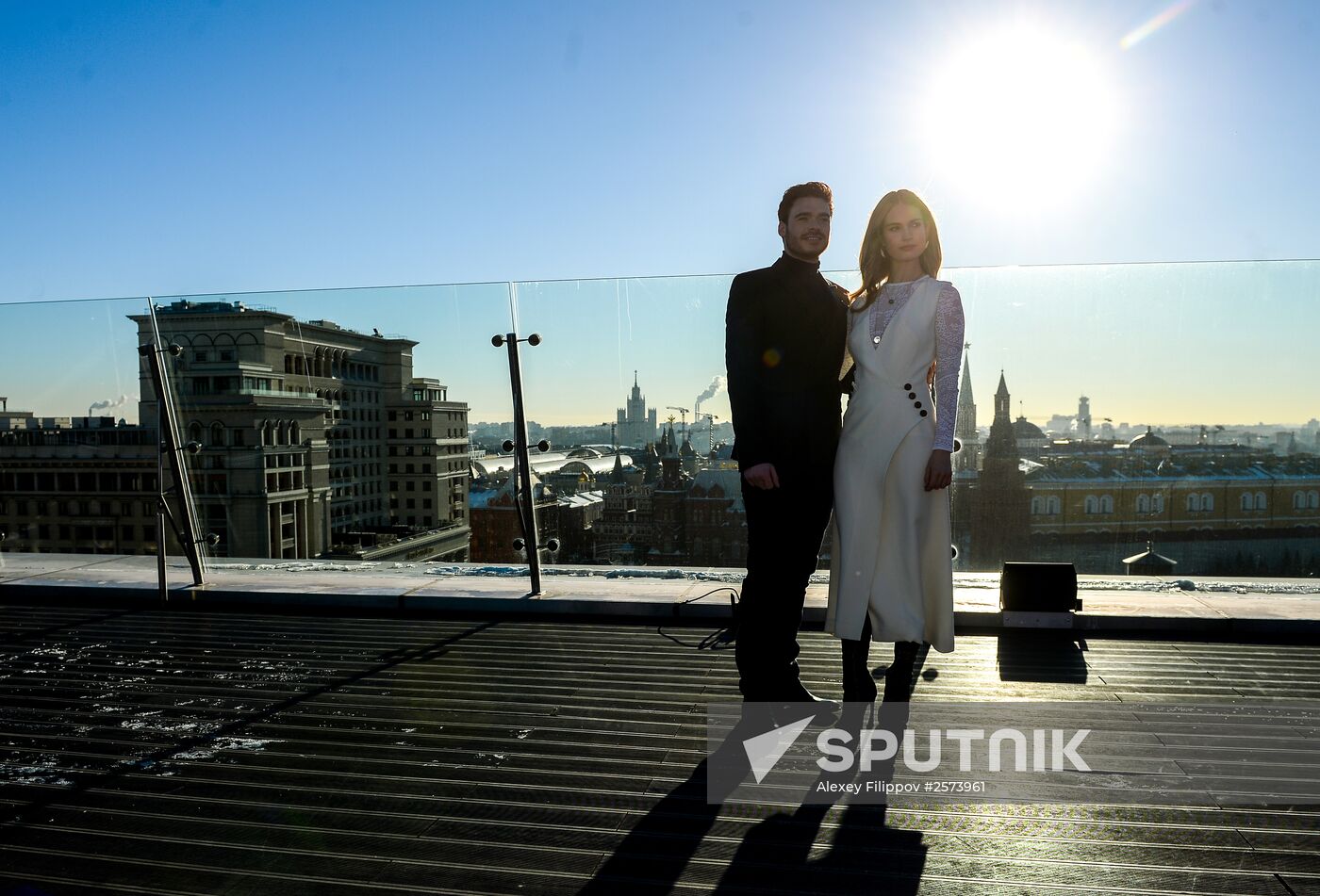 News conference with crew and cast of Cinderella