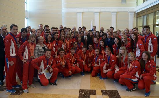 Vladimir Putin meets with winners of the 2015 Winter Universiade