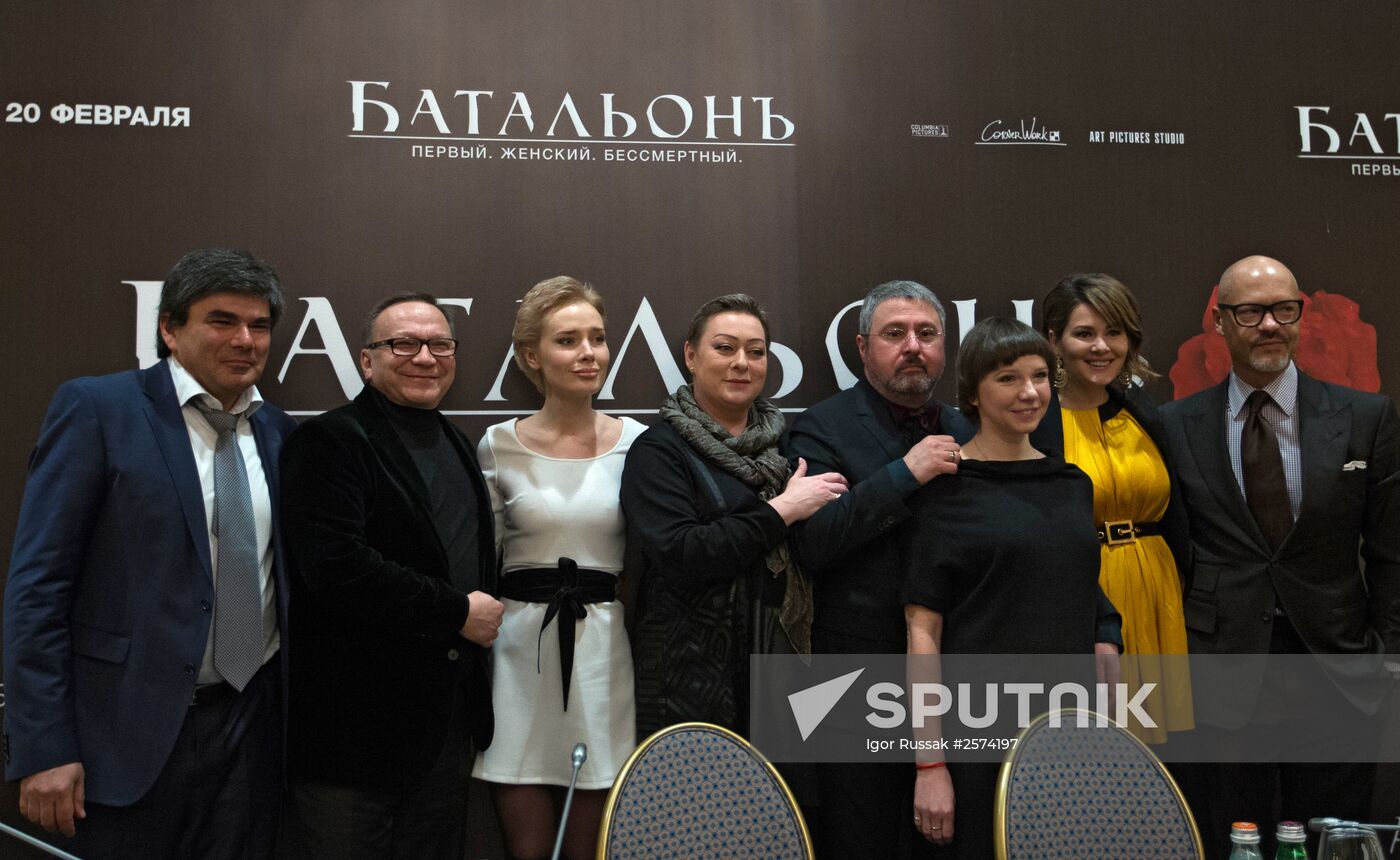 Press conference of producers of movie "Battalion" in St Petersburg