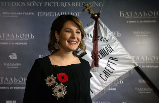First run of movie "Battalion" in St Petersburg