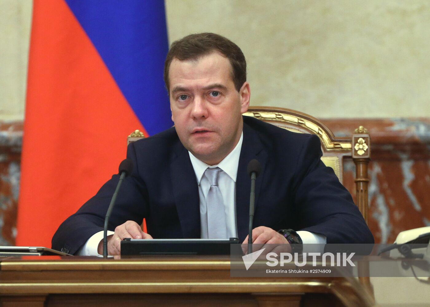 Russian Prime Minister Dmitry Medvedev chairs Government meeting